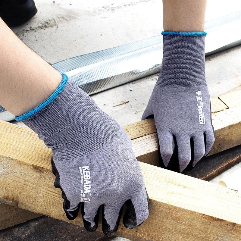 Kebada Work Gloves for Men and Women, Foam Nitrile Coated Safety Gloves with Grip, Ideal for Warehouse Package Handling, Gardening, Mechanic and Construction, XS - Image 4